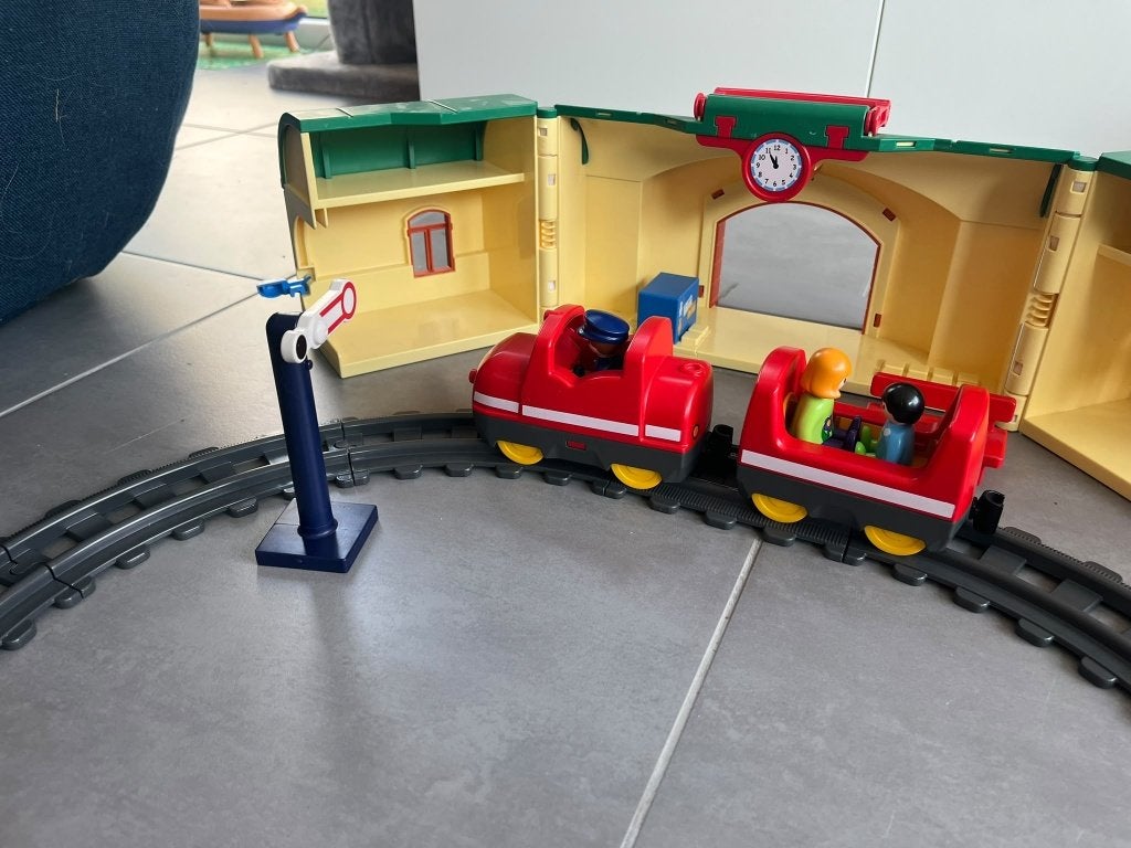 Treinstation playmobil 123, Kinderen en Baby's, Ophalen, Gebruikt, Complete set, Overige typen