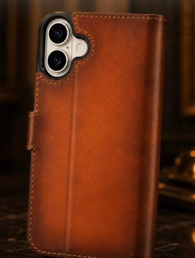 Étui livre en cuir pour iPhone 17, Neuf, IPhone 17, Cuir, MagSafe