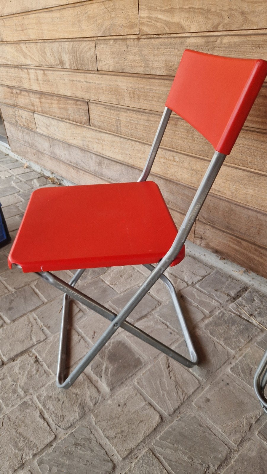 2 rode plooistoelen rood ikea, Huis en Inrichting, Ophalen, Gebruikt, Rood