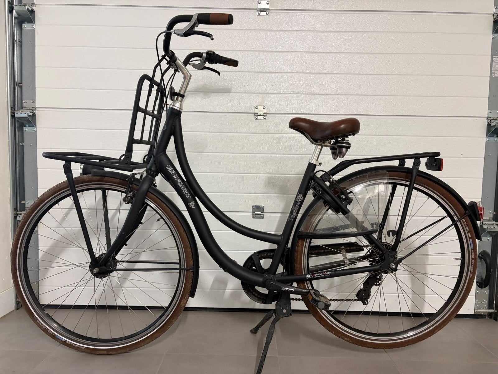 Oxford damesfiets met lage instap, voor en achterdrager, Frein sur jante, Frein à main, Enlèvement, Utilisé