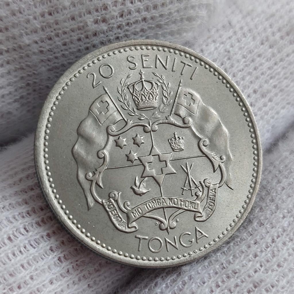 Piece de monnaie / Tonga / 20 Seniti / 1967 / UNC /150000 ex, Enlèvement ou Envoi, Monnaie en vrac