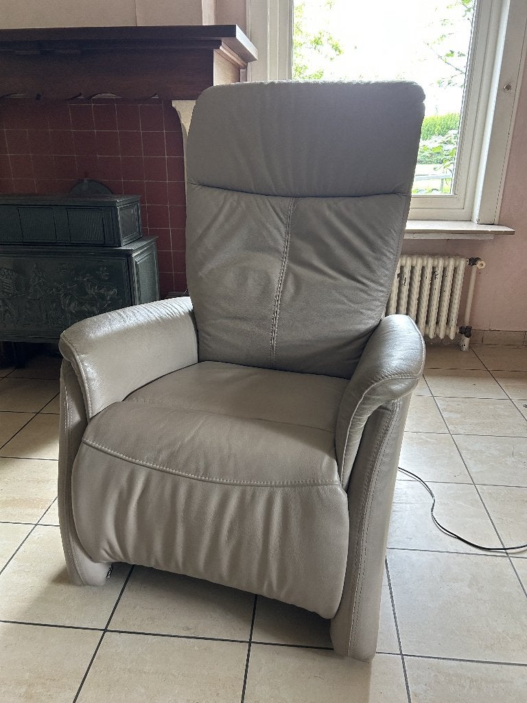 elektrische relaxzetel, Huis en Inrichting, Fauteuils, Ophalen, Gebruikt, Leer