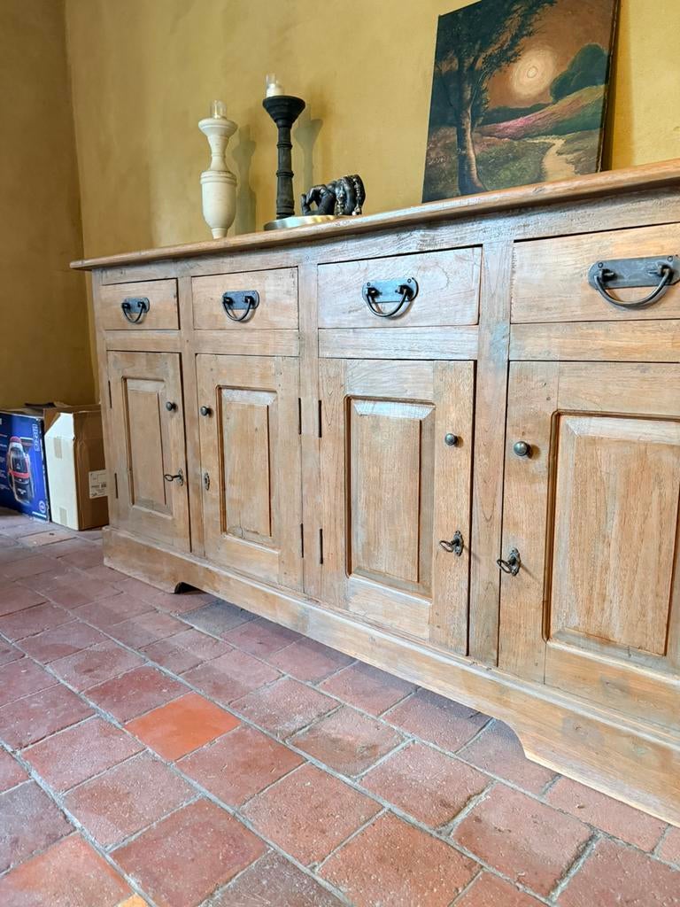 Grote massieve landelijke dressoirkast • authentiek karakter, Huis en Inrichting, Kasten | Dressoirs, Gebruikt, 150 tot 200 cm