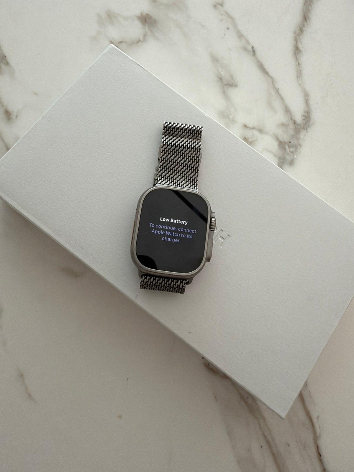 Apple Watch Ultra 1 49mm + Original Titanium Milanese Loop, Ophalen, IOS, Zo goed als nieuw, Waterdicht