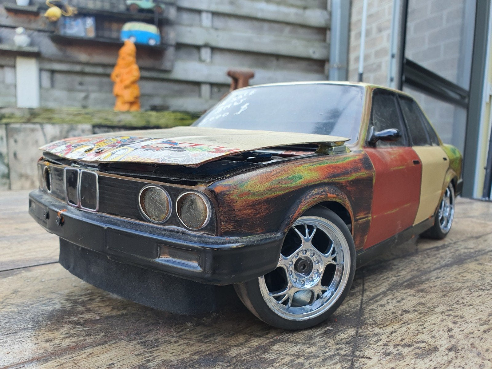 rc 1.10 drifter rat car custom bmw e30, Hobby en Vrije tijd, Ophalen, Elektro