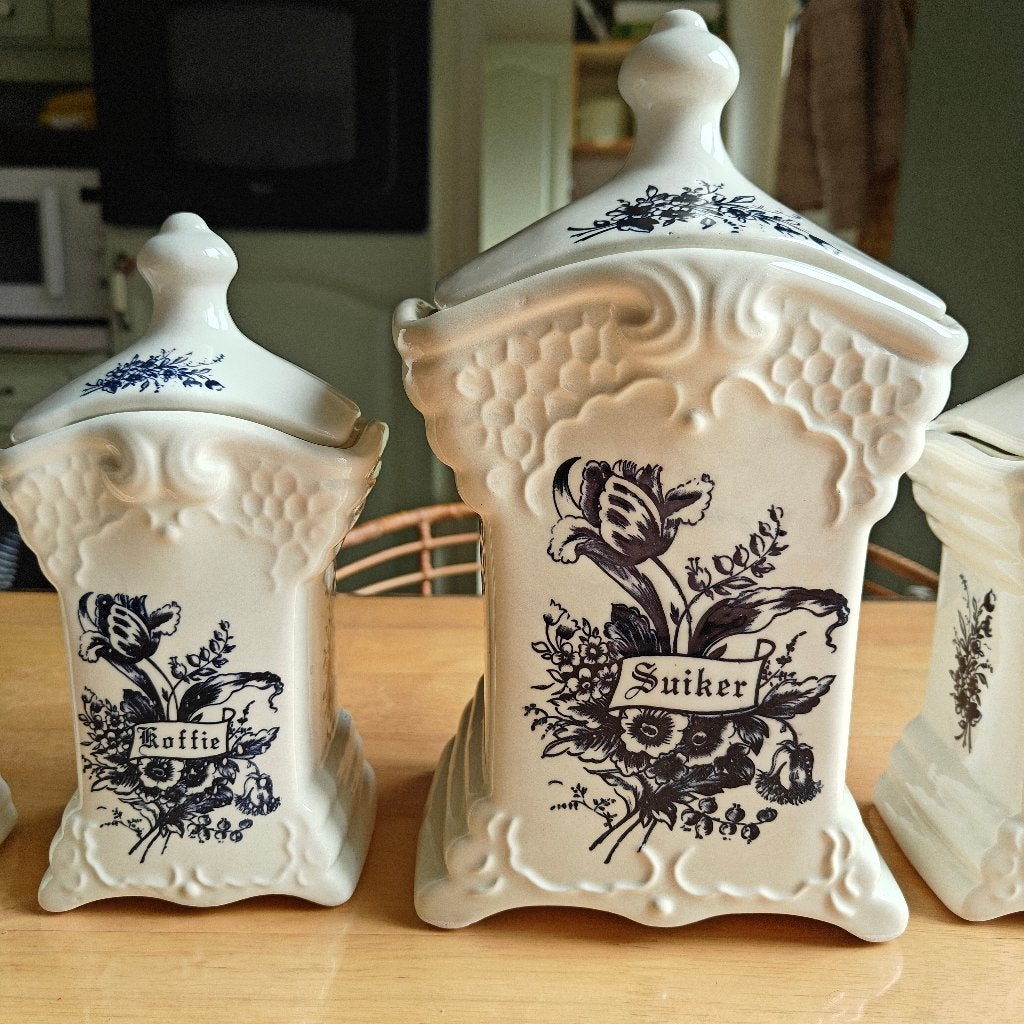 Set voorraadpotten Delfts blauw, Antiek en Kunst, Ophalen