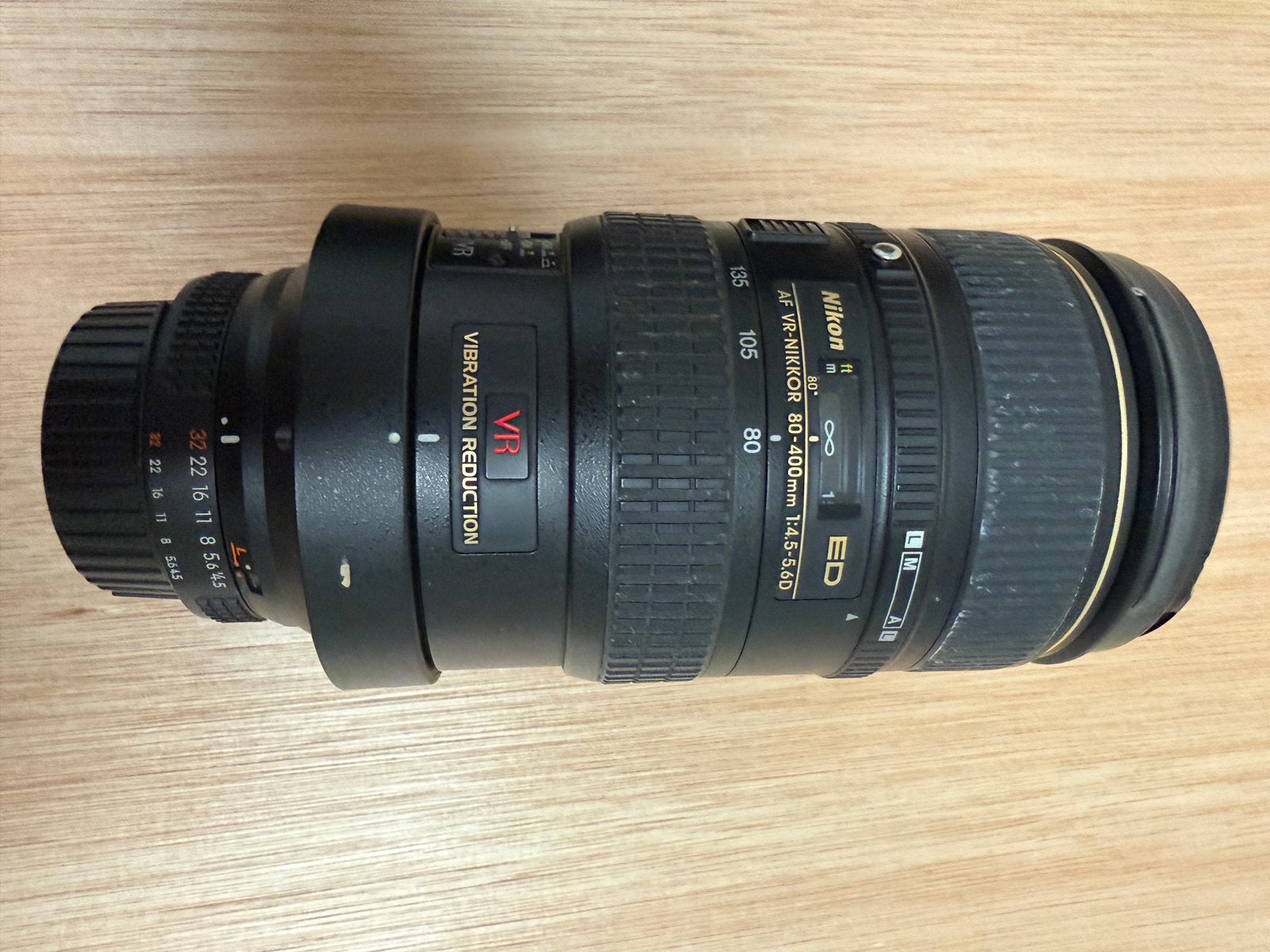 Nikon AF-S NIKKOR 80-400 mm 1:4.5-5.6 G ED VR Lens Nano, Ophalen, Statiefgondel, 400 mm, Nikon