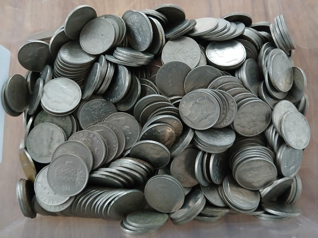 Lot oude munten 1 Fr, Verzamelen, Ophalen