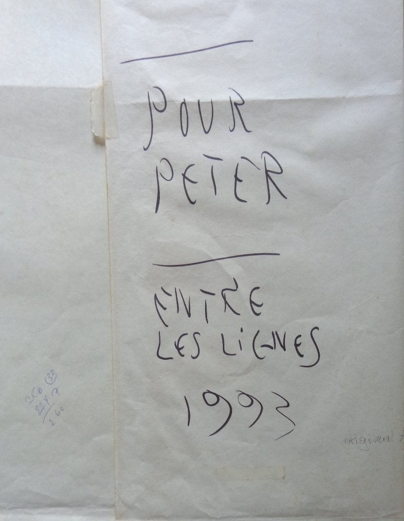 PIERRE ALECHINSKY / ENTRE LES LIGNES / HANDSCHRIFT / 72x54cm, Antiek en Kunst, Kunst | Schilderijen | Modern, Overig onderwerp