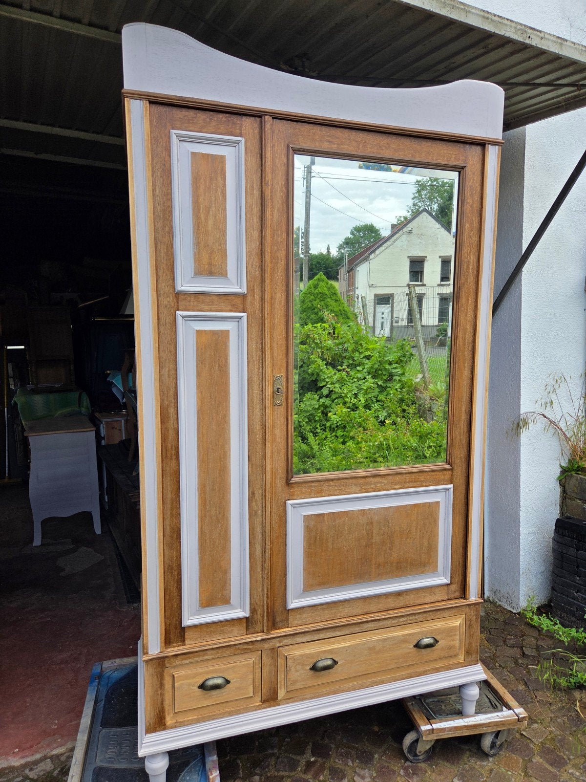 Magnifique ancienne garde-robe ou vestiaire massif, Enlèvement