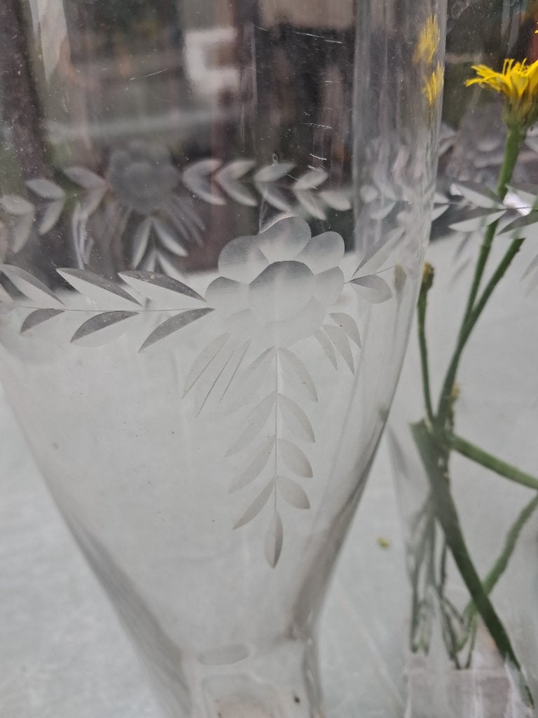2 Biedermeier drinkglazen in laarsvorm, Verzamelen, Glas en Drinkglazen, Ophalen, Zo goed als nieuw, Bierglas