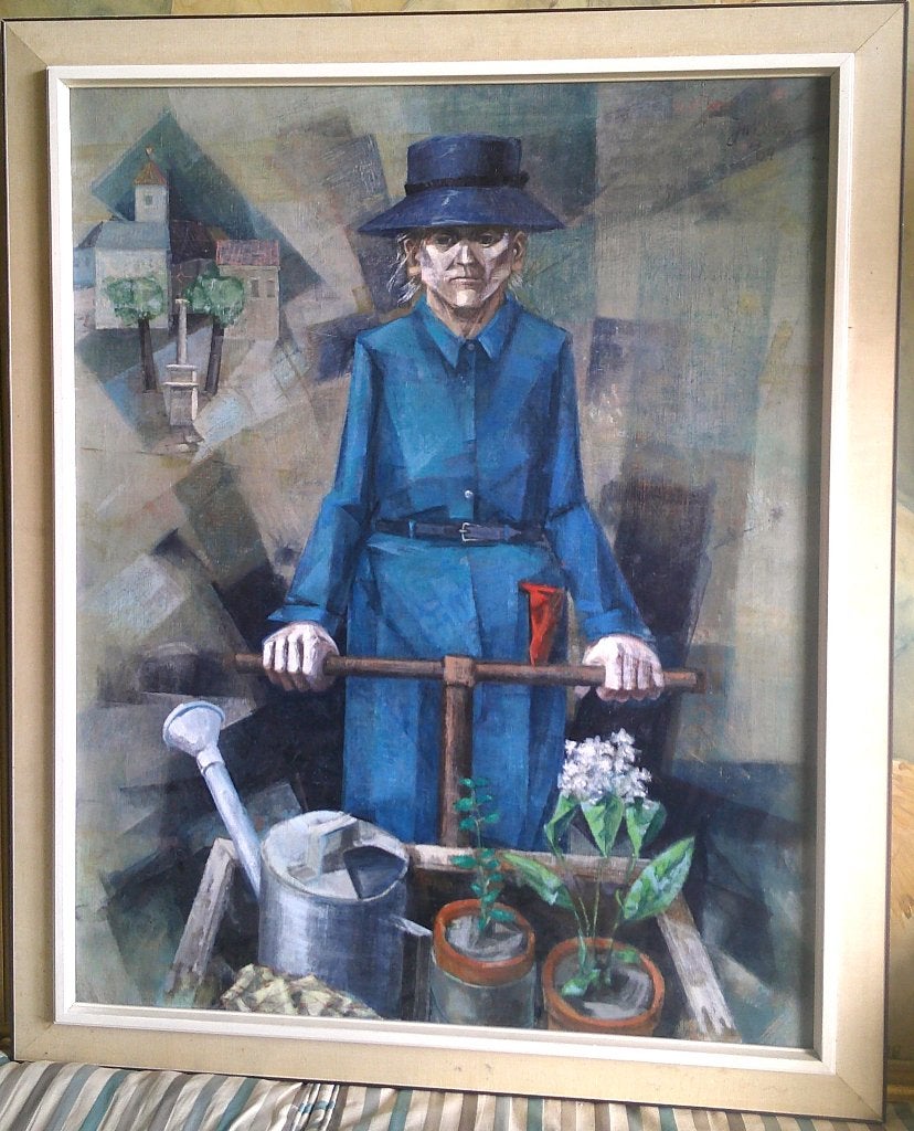 Femme à Saint Céré (LOT) 1964 - Jos Jansen (né en 1933), Antiquités & Art, Art | Peinture | Classique, Portrait ou Personnes, Peinture à l'huile