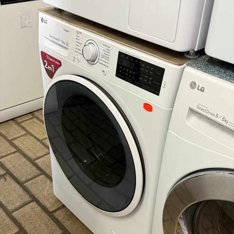 Lave-linge séchant LG connecté 9Kg/Pesée électronique/Vapeur, Enlèvement, Comme neuf, Séchoir à linge