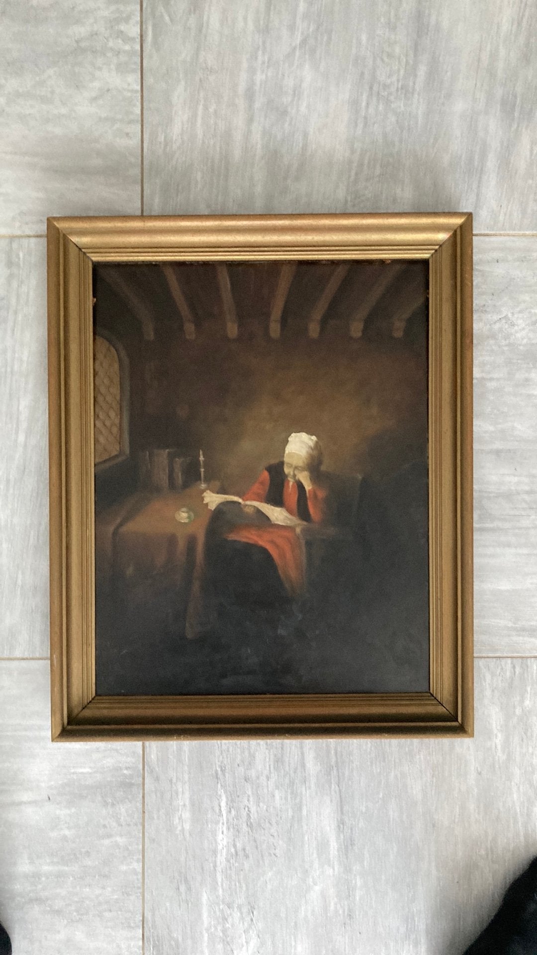Grande peinture à l'huile signée, Antiquités & Art, Enlèvement ou Envoi, Signé, Peinture à l'huile