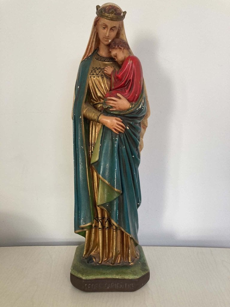 Beeld Maria Sedes Sapientae (51 cm), Ophalen, Gebruikt, Beeld(je), Christendom | Katholiek
