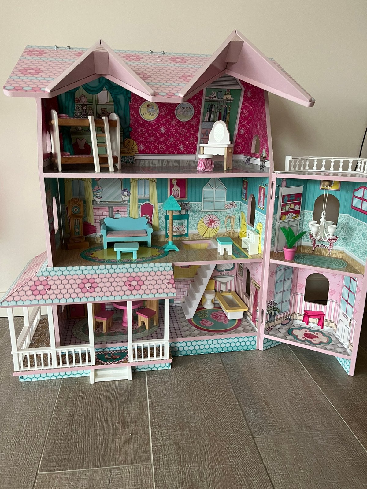 SPOTPRIJS Poppenhuis Kidkraft - Abbey Manor incl accessoires, Enlèvement, Comme neuf, Maison de poupées