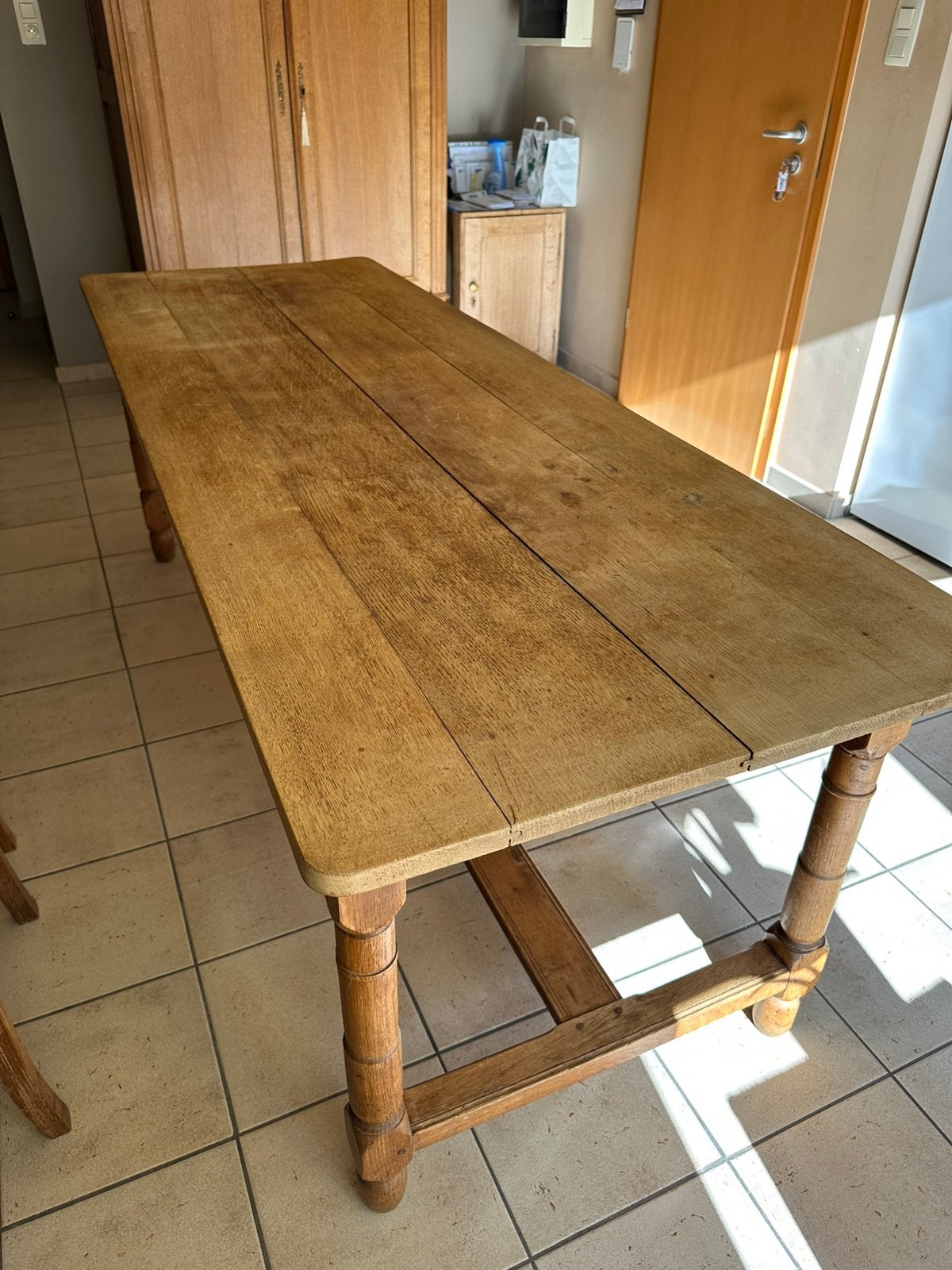 Table de ferme chêne, Maison & Meubles, Tables | Tables à manger, Enlèvement, Comme neuf, Chêne