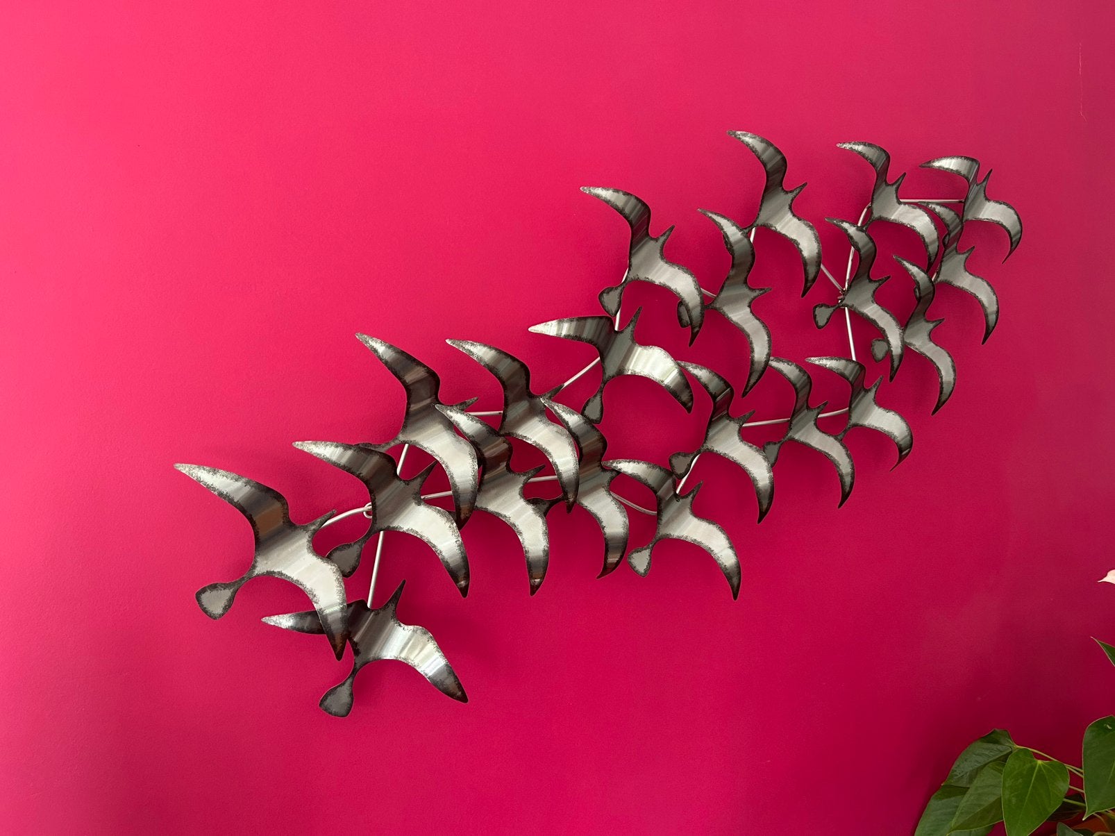 Metalen kunstwerk: zwerm vogels, Ophalen, Zo goed als nieuw