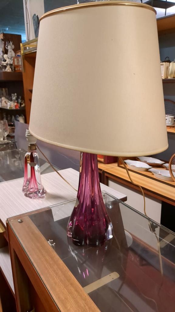 Twisted purple Val Saint Lambert lampekap kristal, Ophalen