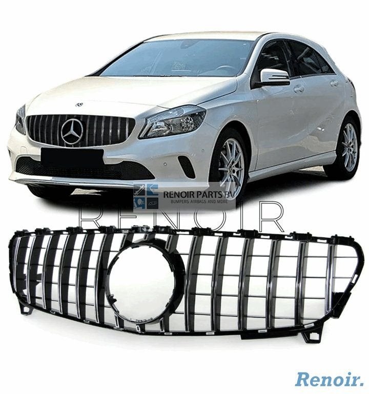 W176 GT GRILL MB A Klasse Facelift Panamericana Chrome Gril, Gebruikt, -, -, Ophalen of Verzenden