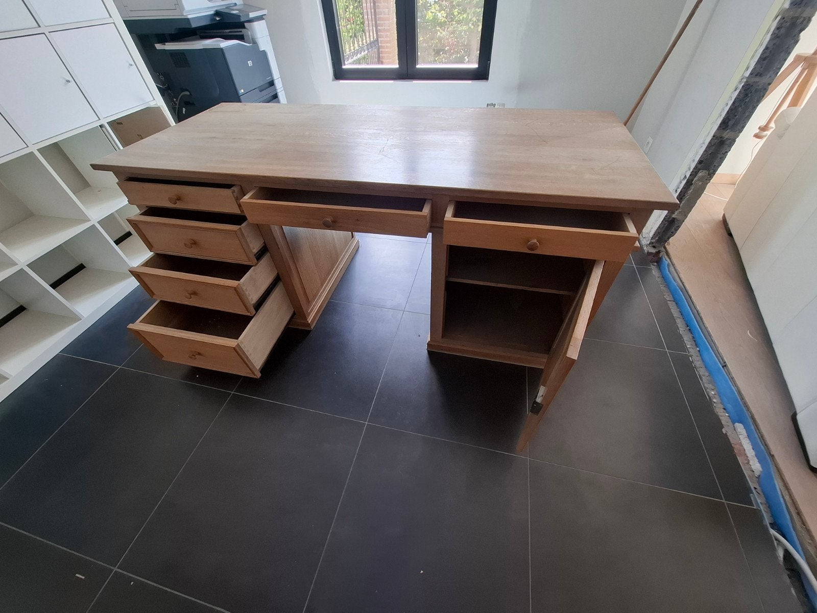 Bureau van massief eik, Huis en Inrichting, Bureaus, Ophalen