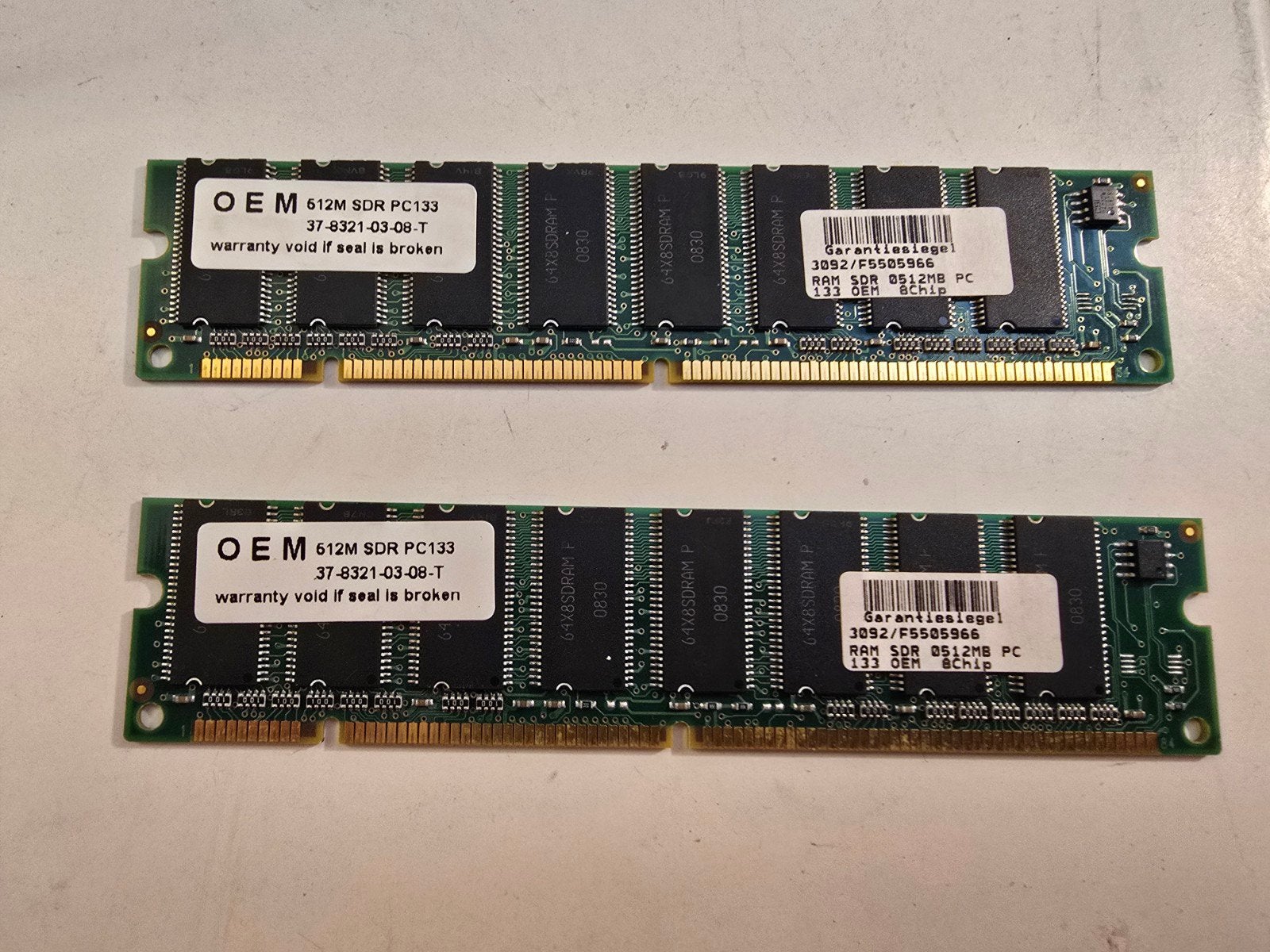 2 latten 512mb sdr ram geheugen, 1gb totaal, 100% ok, Overige soorten, Ophalen of Verzenden, Desktop, Gebruikt