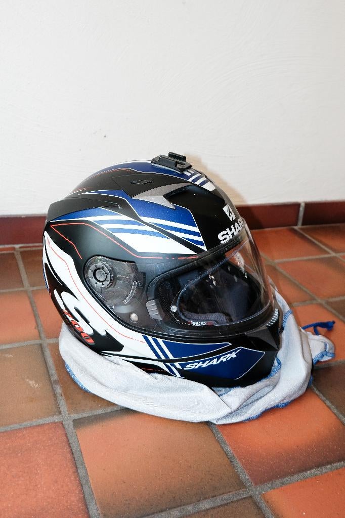 Casque moto Shark (bleu/blanc/noir), Motoren, Kleding | Motorhelmen, Heren, Integraalhelm, L, Shark, Tweedehands, Ophalen