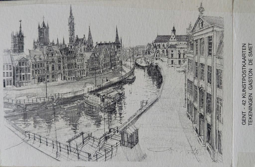 Set van 42 kunstpostkaarten /pentekeningen /Gaston De Smet, Ophalen