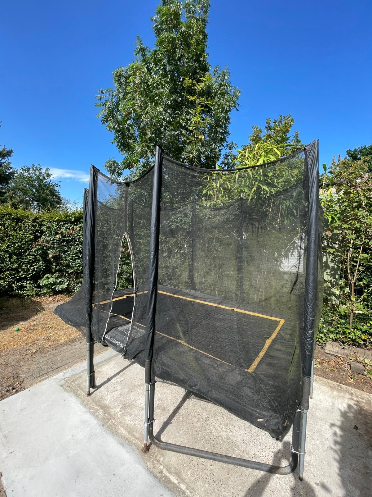 Trampoline met veiligheidsnet en trap, Kinderen en Baby's, Speelgoed | Buiten | Trampolines, Ophalen, Gebruikt