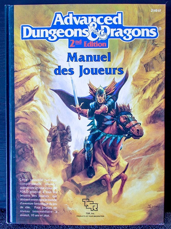 ADD 2nd Edition 2101F Manuel des Joueurs TSR 1991, Hobby en Vrije tijd, Ophalen of Verzenden, Zo goed als nieuw, Overige soorten