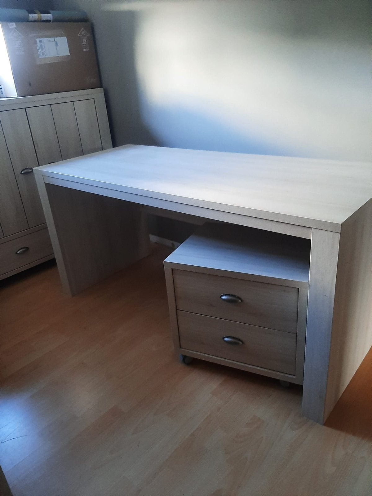 Bureau + ladeblok op wieltjes, Maison & Meubles, Enlèvement, Comme neuf