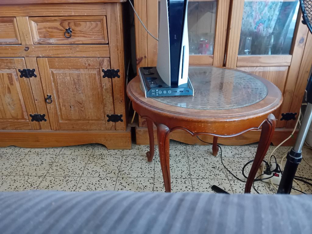 Table salon, Maison & Meubles, Bois hiser verre, Cerisier, Rond, 50 à 100 cm