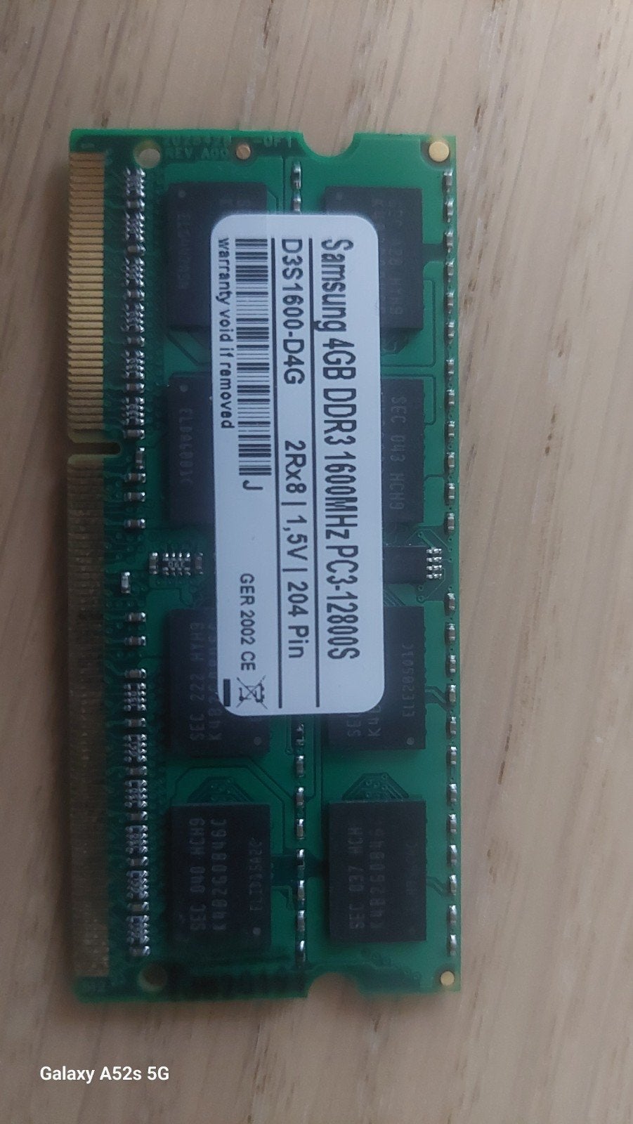RAM Samsung 4GB DDR3 1600MHz, Computers en Software, RAM geheugen, Gebruikt, DDR3, Ophalen of Verzenden, Laptop