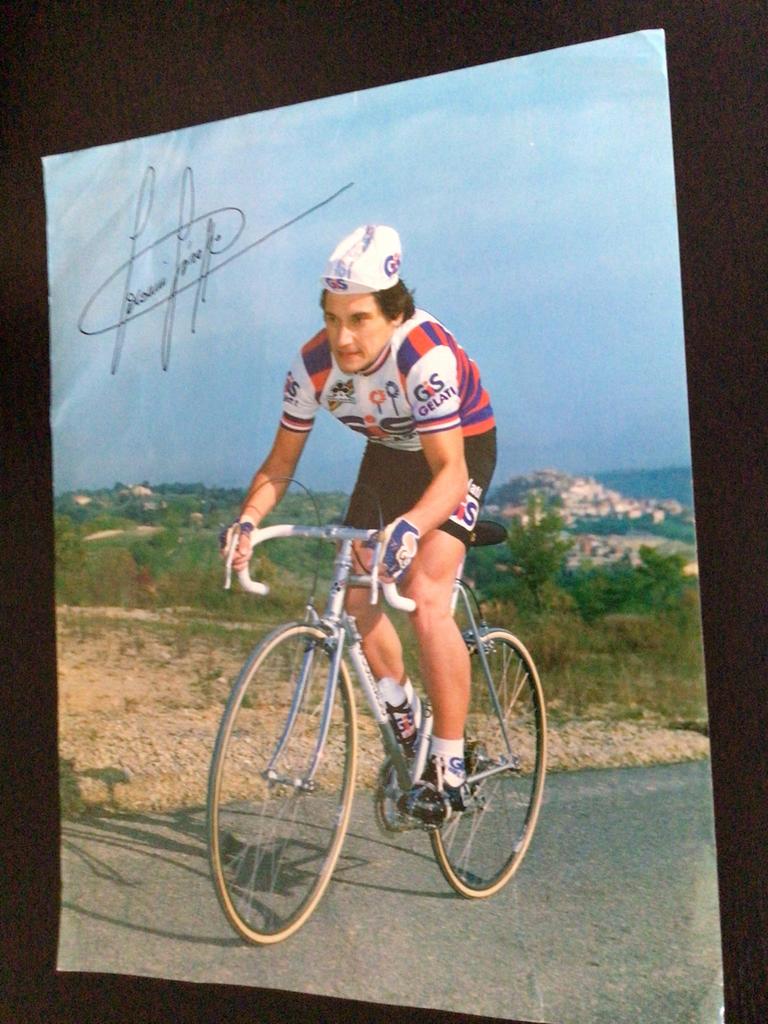 poster wielerkaart 1980 team colnago giuseppe saronni signe, Verzenden, Gebruikt