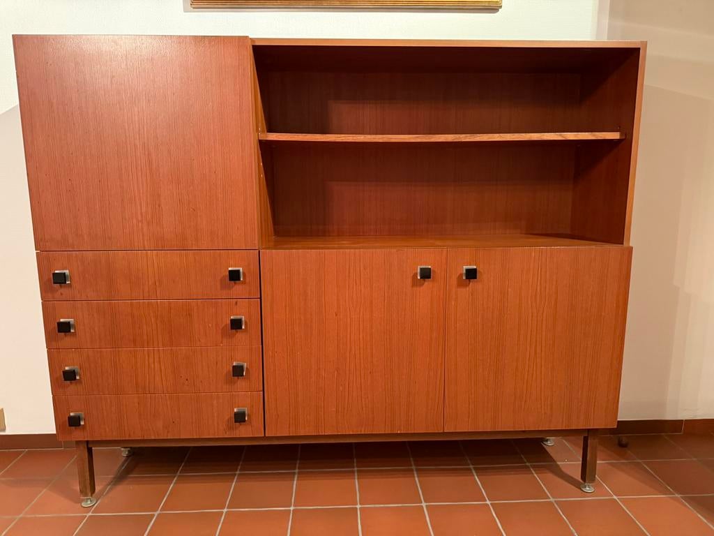 Meuble de bar secrétaire vintage en teck des années 1960, Enlèvement