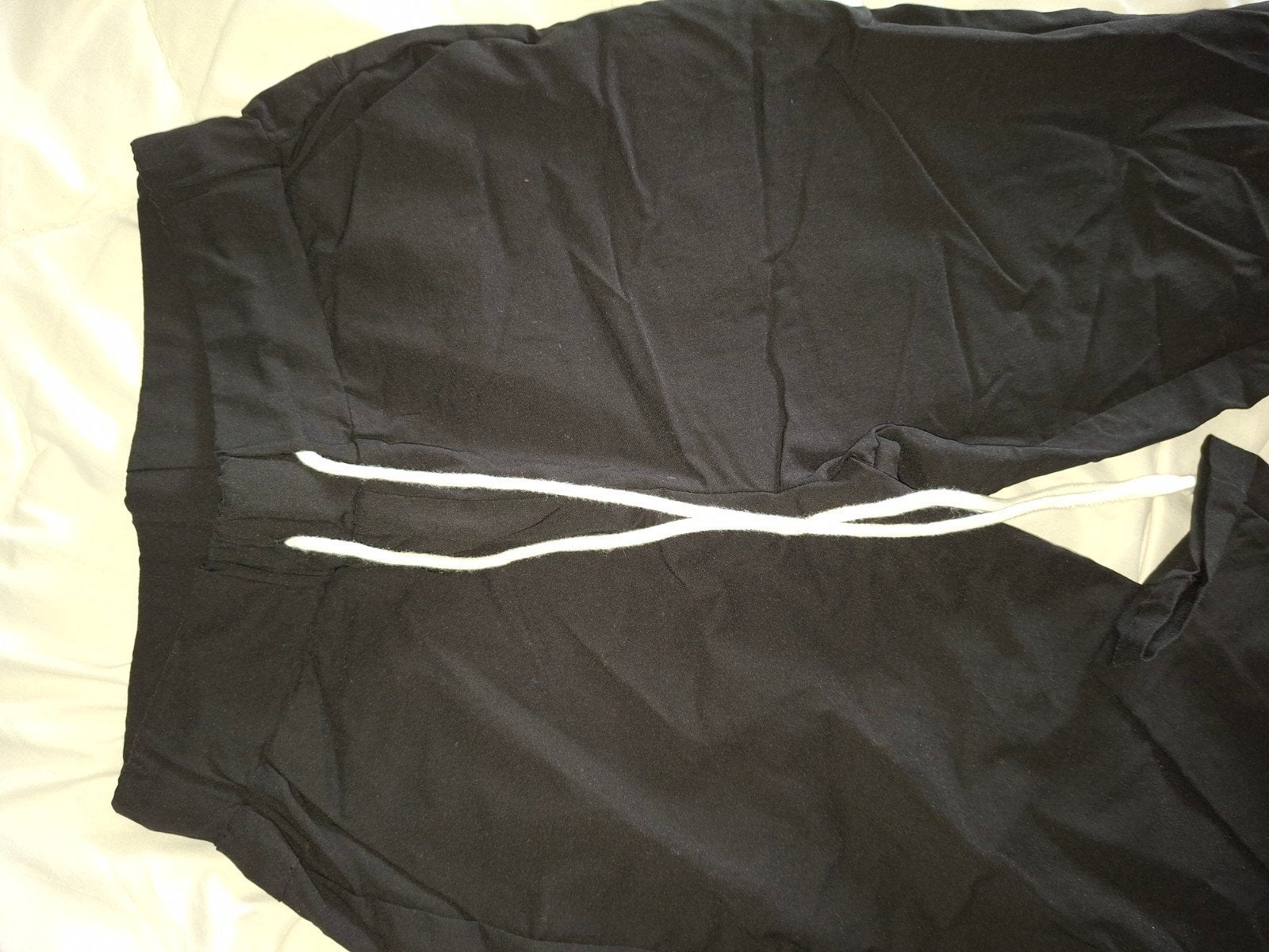 Lange zwarte broek van een fijne stof met een elastische tai, Kleding | Dames, Ophalen, Maat 36 (S)