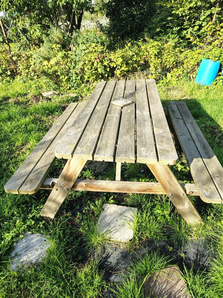 picknick tafel, Tuin en Terras, Ophalen, Gebruikt, Rechthoekig, Hout