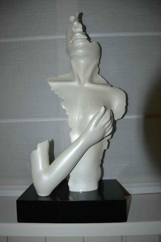 beeld, Ophalen, Geglazuurd, 20 - 50 cm, Wit