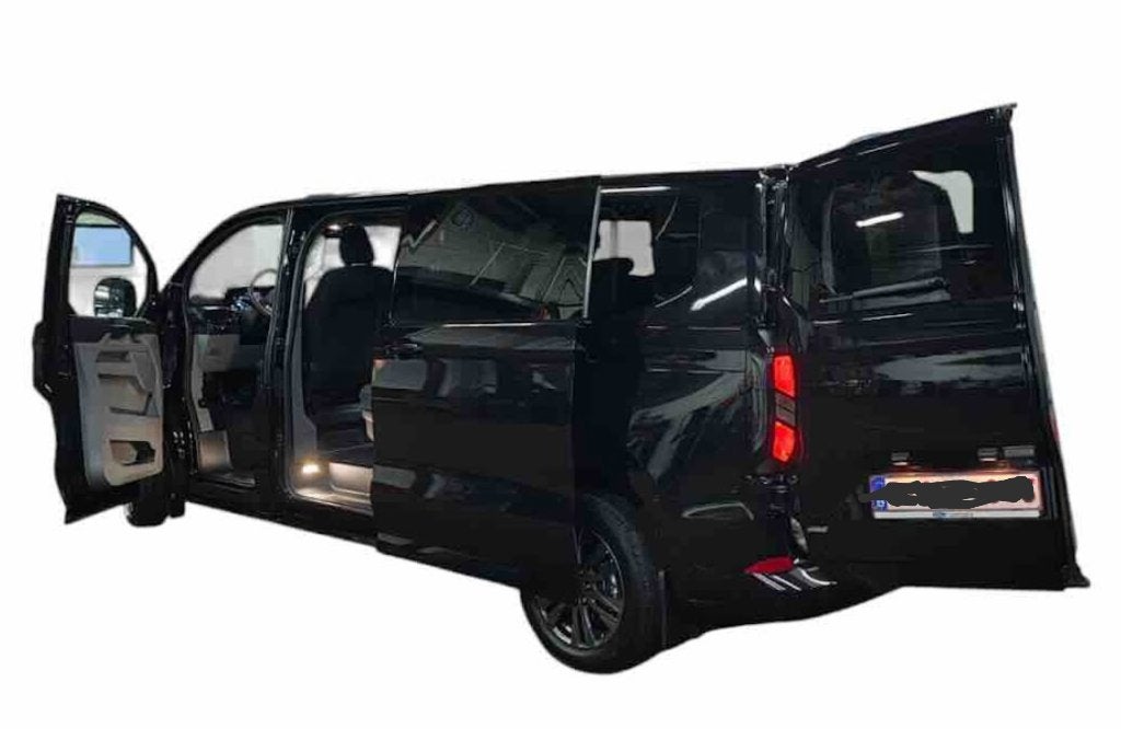 Transit Custom V710 KOMBI M1 340L LIMITED 2.5T, Auto's, Dealer onderhouden, 2506 kg, 1850 kg, Zwart