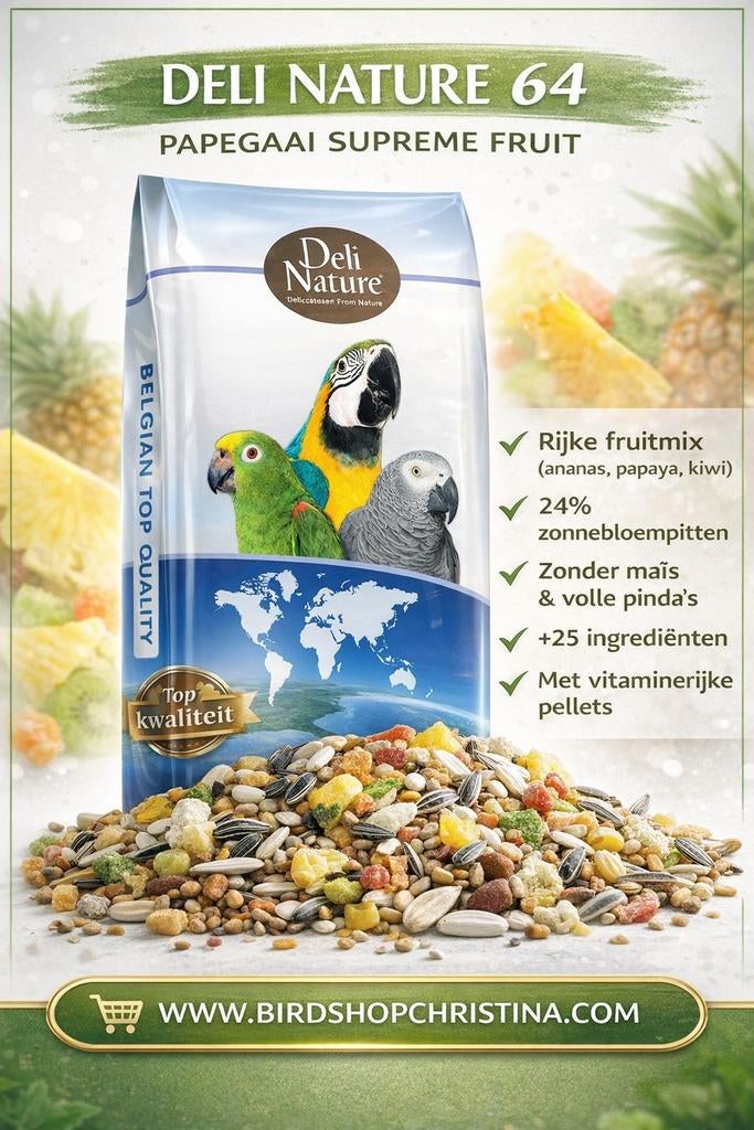 Deli Nature 64 Papegaai Suprème Fruit 15kg, Dieren en Toebehoren, Vogels | Toebehoren, Ophalen