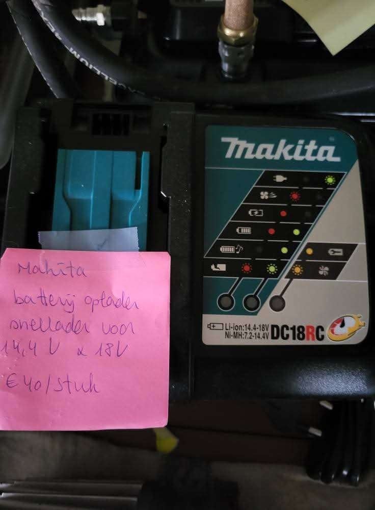 Makita batterijoplader, Ophalen, Gebruikt