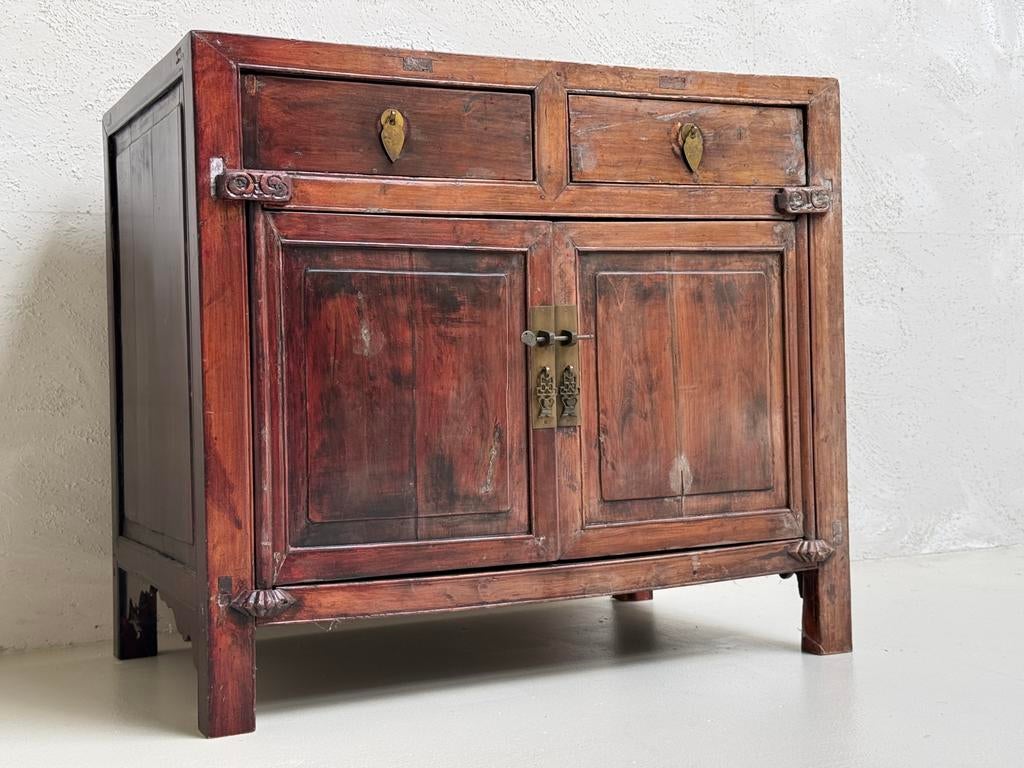Traditionele Chinese Kast/Commode | 19e eeuw | Elmwood, Huis en Inrichting, Kasten | Dressoirs, Gebruikt, Kersenhout, 50 tot 100 cm