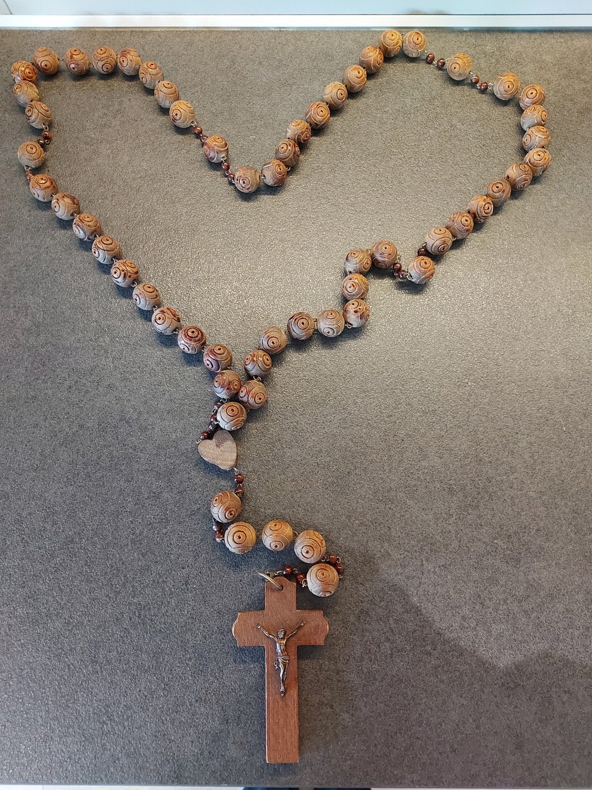 Antieke oude houten paternoster, Enlèvement ou Envoi, Comme neuf, Christianisme | Catholique