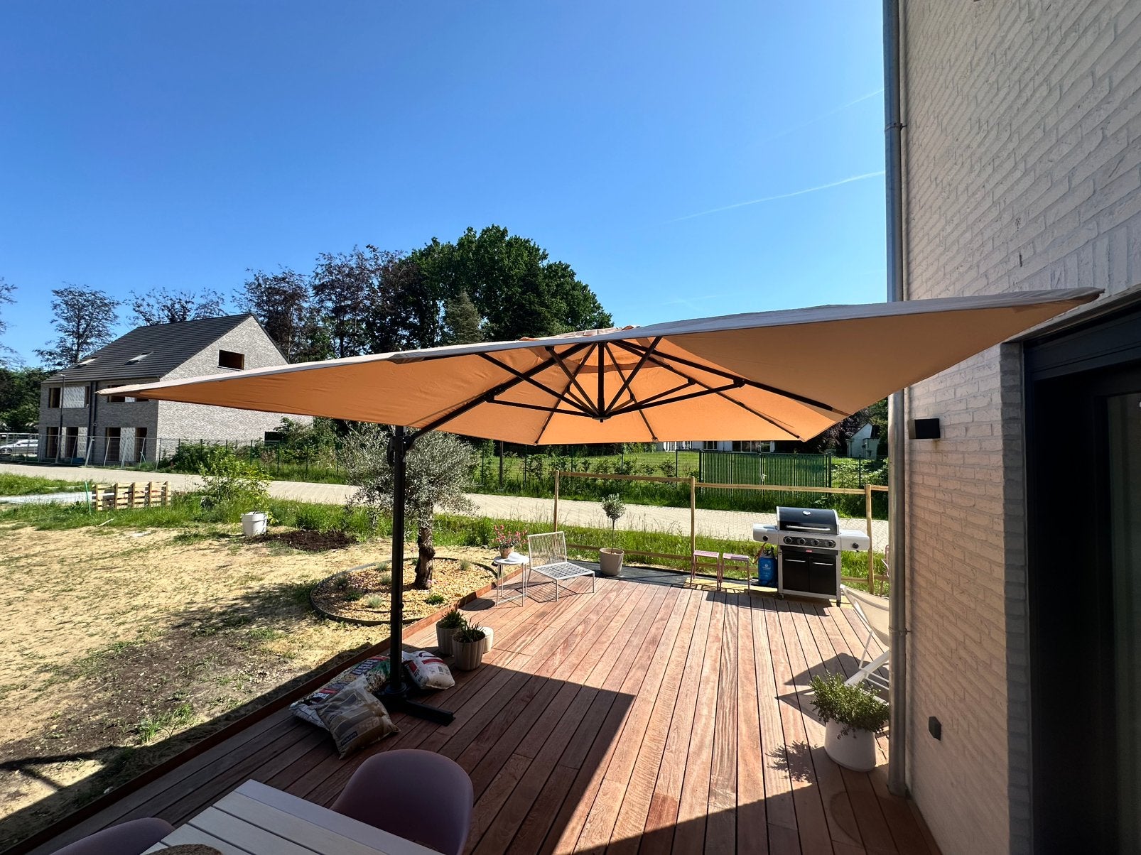 Parasol 3x4 m, Tuin en Terras, Ophalen, Nieuw