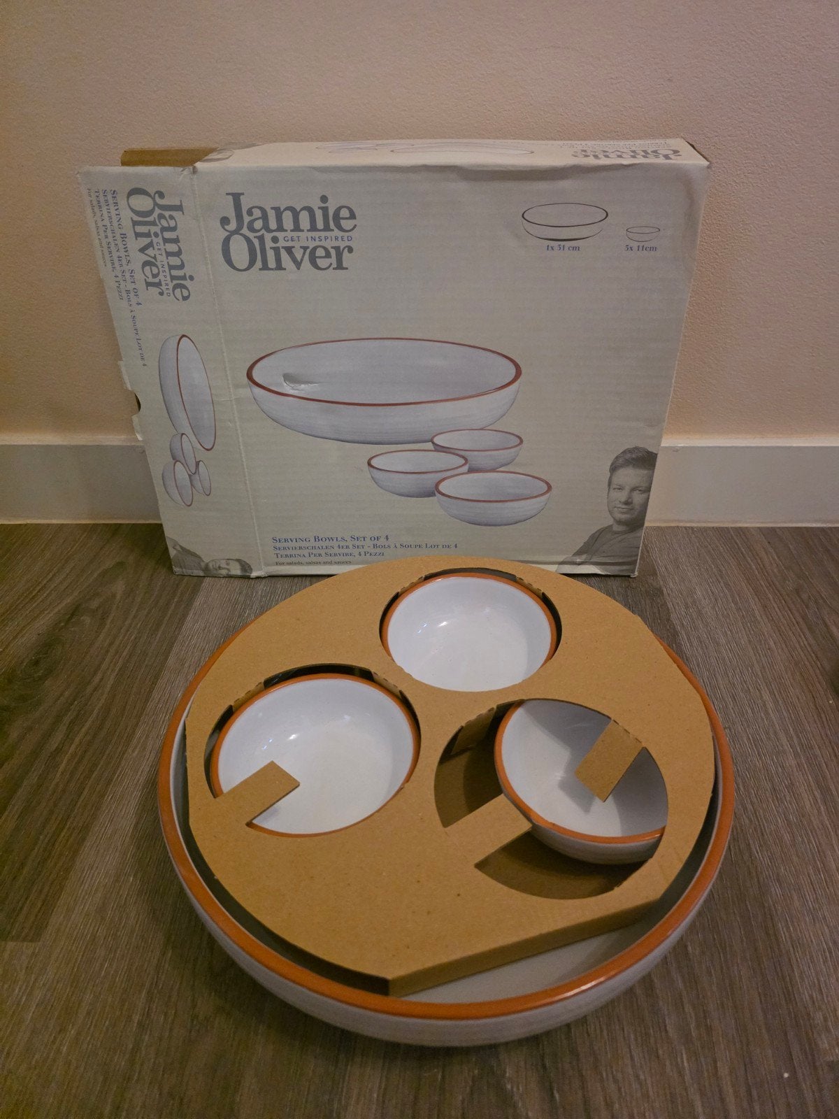 Nieuwe serveerschalen set van 4 stuks Jamie Oliver, Overige typen, Nieuw, Ophalen of Verzenden, Steen/keramiek