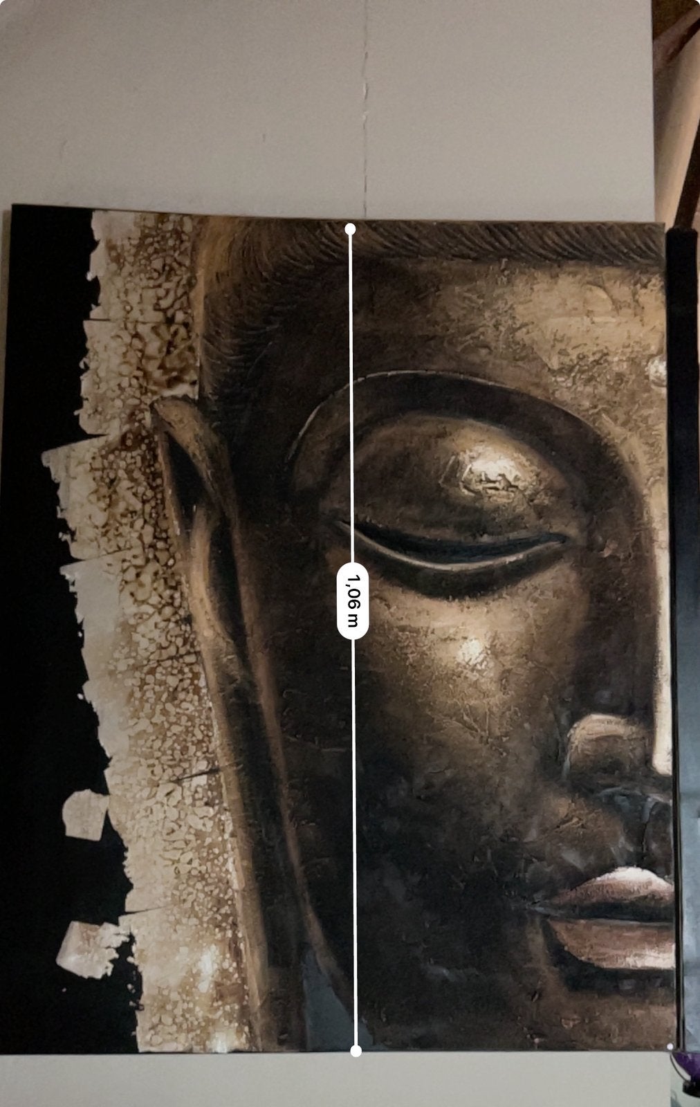Groot Decoratief Boeddha Schilderij / Wandpaneel – 106cm, Huis en Inrichting, Woonaccessoires | Boeddhabeelden, Ophalen, Zo goed als nieuw