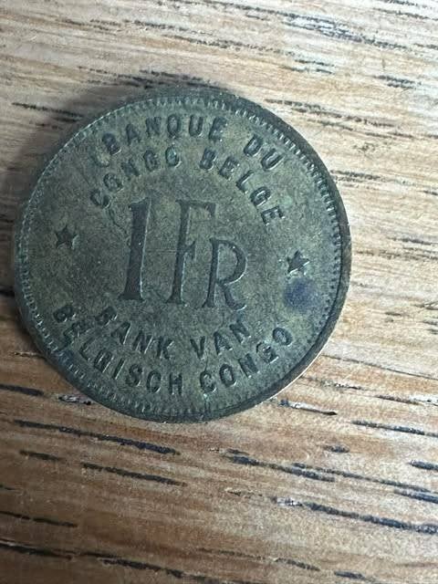 munt coin 1 Fr 1946 banque du congo belge, Ophalen, Overige landen, Losse munt