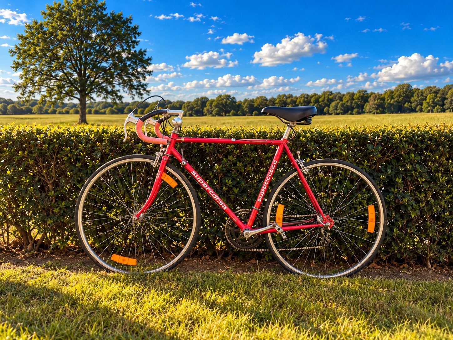 Vintage Supercorsa racefiets – retro koersfiets, Fietsen en Brommers, Gebruikt, 10 tot 15 versnellingen, Velgrem, Overige maten