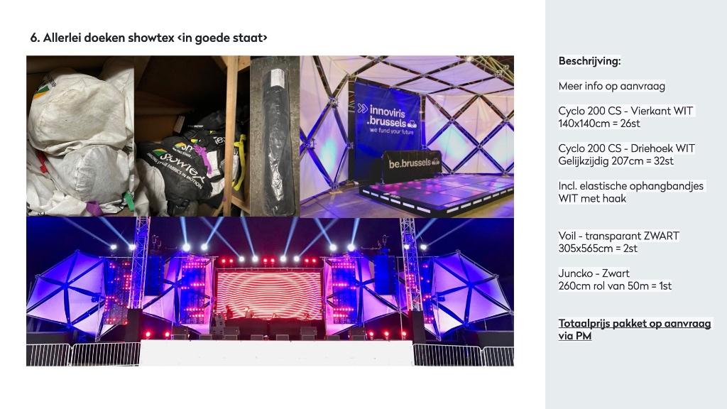 Allerlei doek Showtex goede staat - Decor Podia 80% korting, Ophalen, Gebruikt
