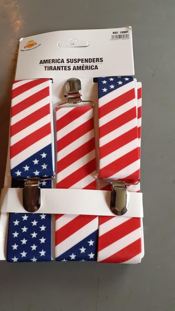 Bretelles tirantes motif drapeau américain neuve, Enlèvement ou Envoi